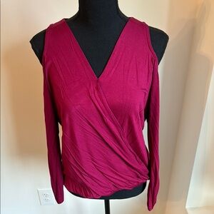 Alya Pink Wrap Blouse with Long Sleeves